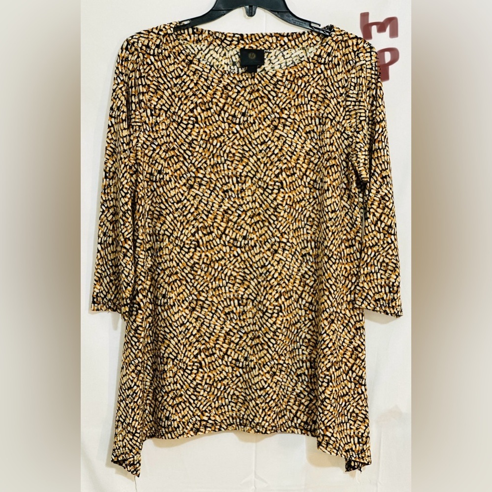 LADIES BROWN, WHITE & YELLOW TOP